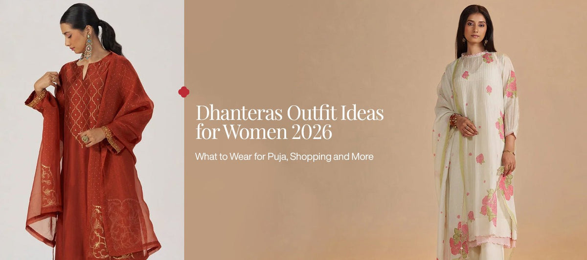 Dhanteras Outfit Ideas for Women 2026: What to Wear for Puja, Shopping and More - Ganga Fashions