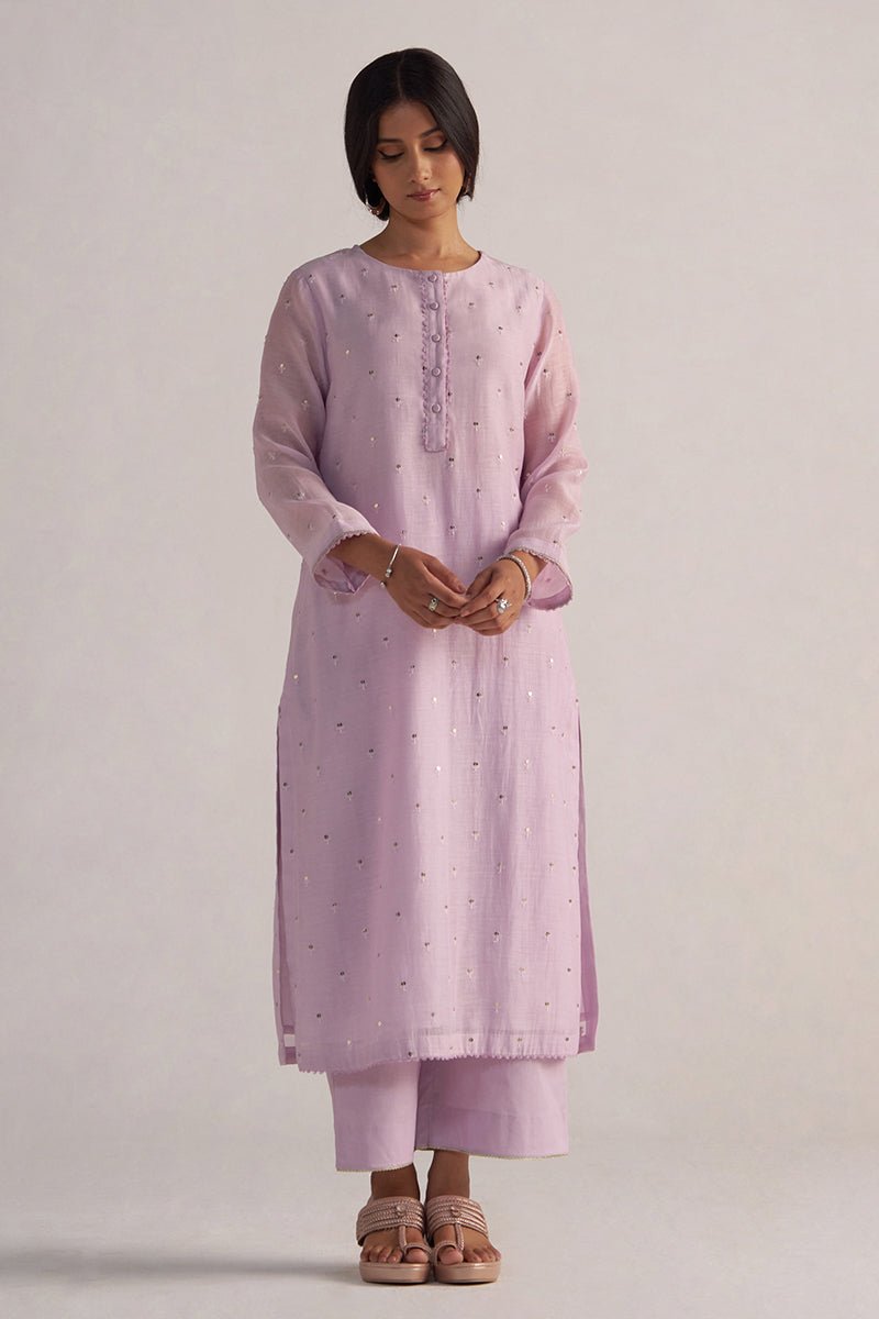 Winsome Orchid Pure Chanderi Co-ord Set
