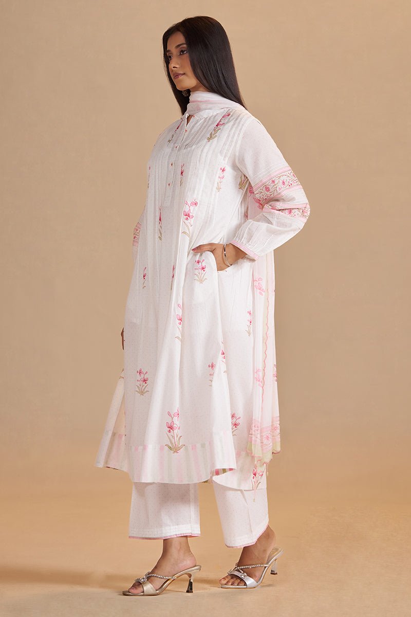 Swan Mul-Mul Light Festive Kurta Set - Ganga Fashions
