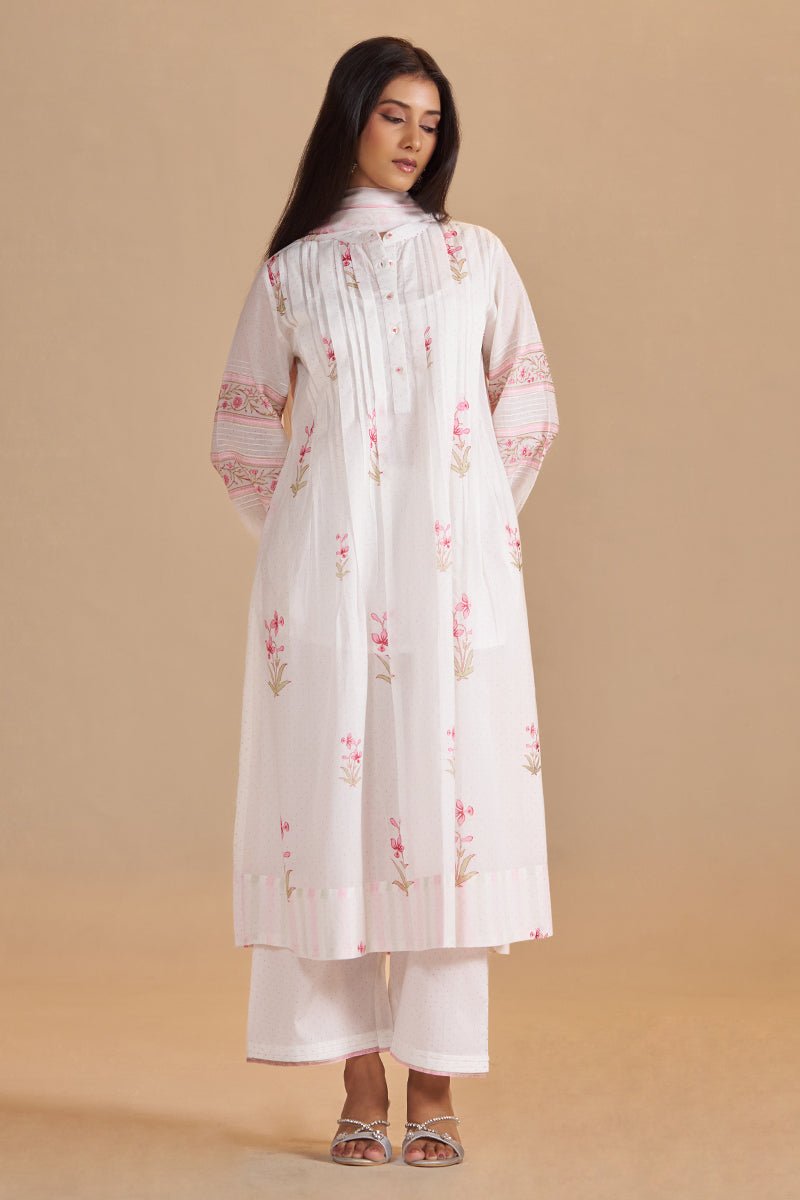 Swan Mul-Mul Light Festive Kurta Set - Ganga Fashions