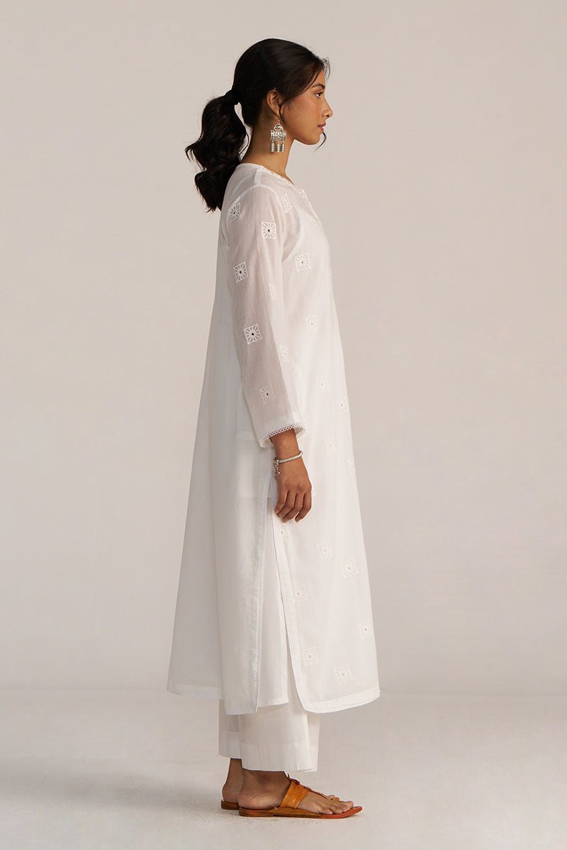 White Embroidered Co-ord Set