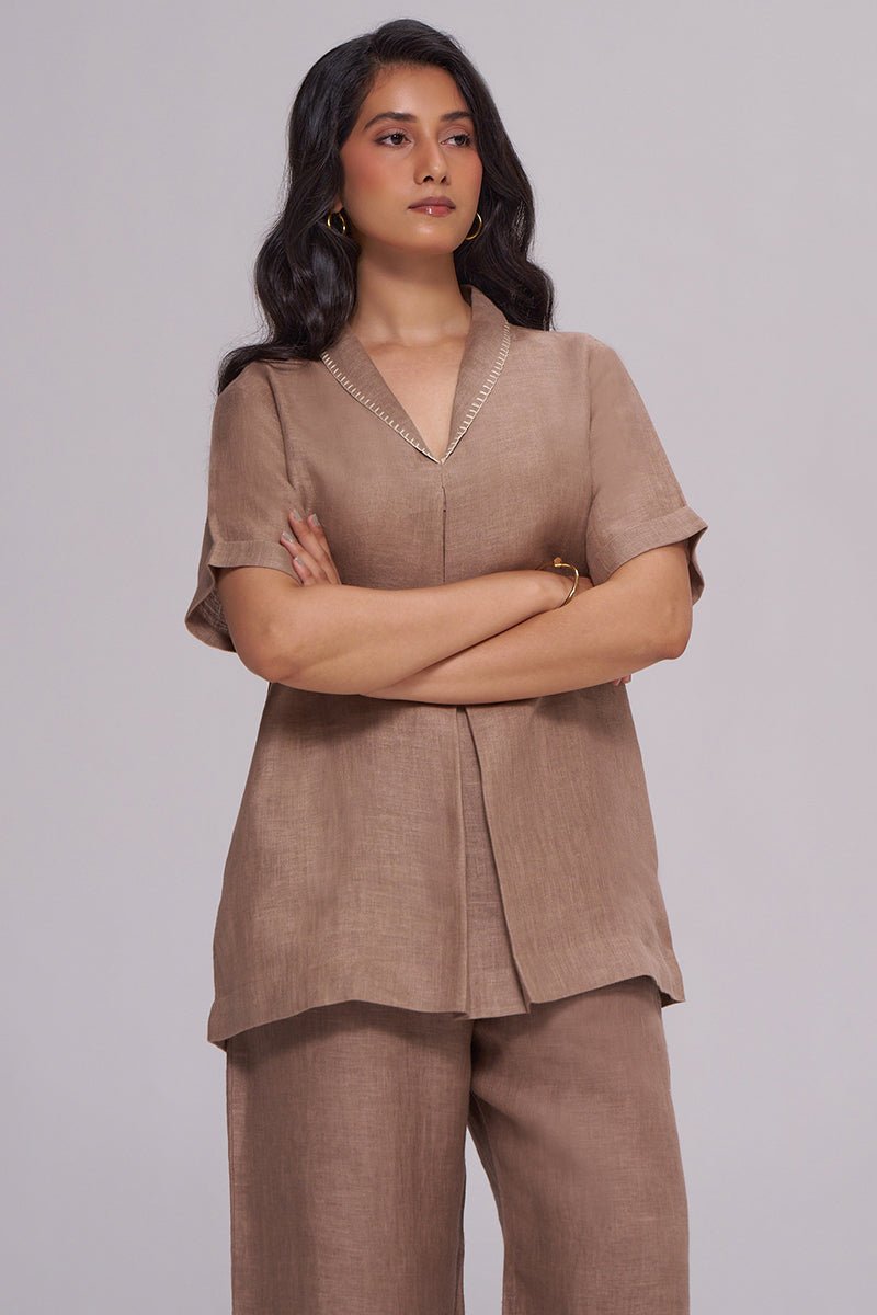 Milk Chocolate Pure Linen Co-ord Set