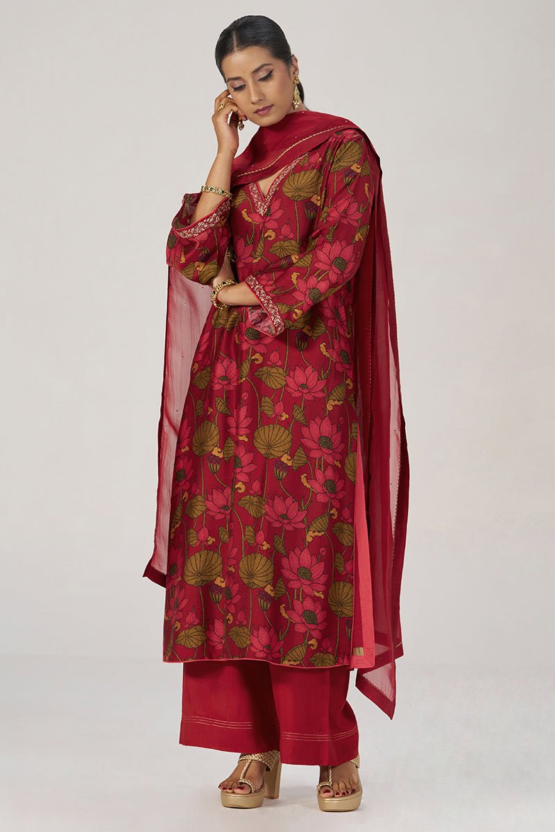 Scarlet Sage Festive Printed Kurta Set - Ganga Fashions
