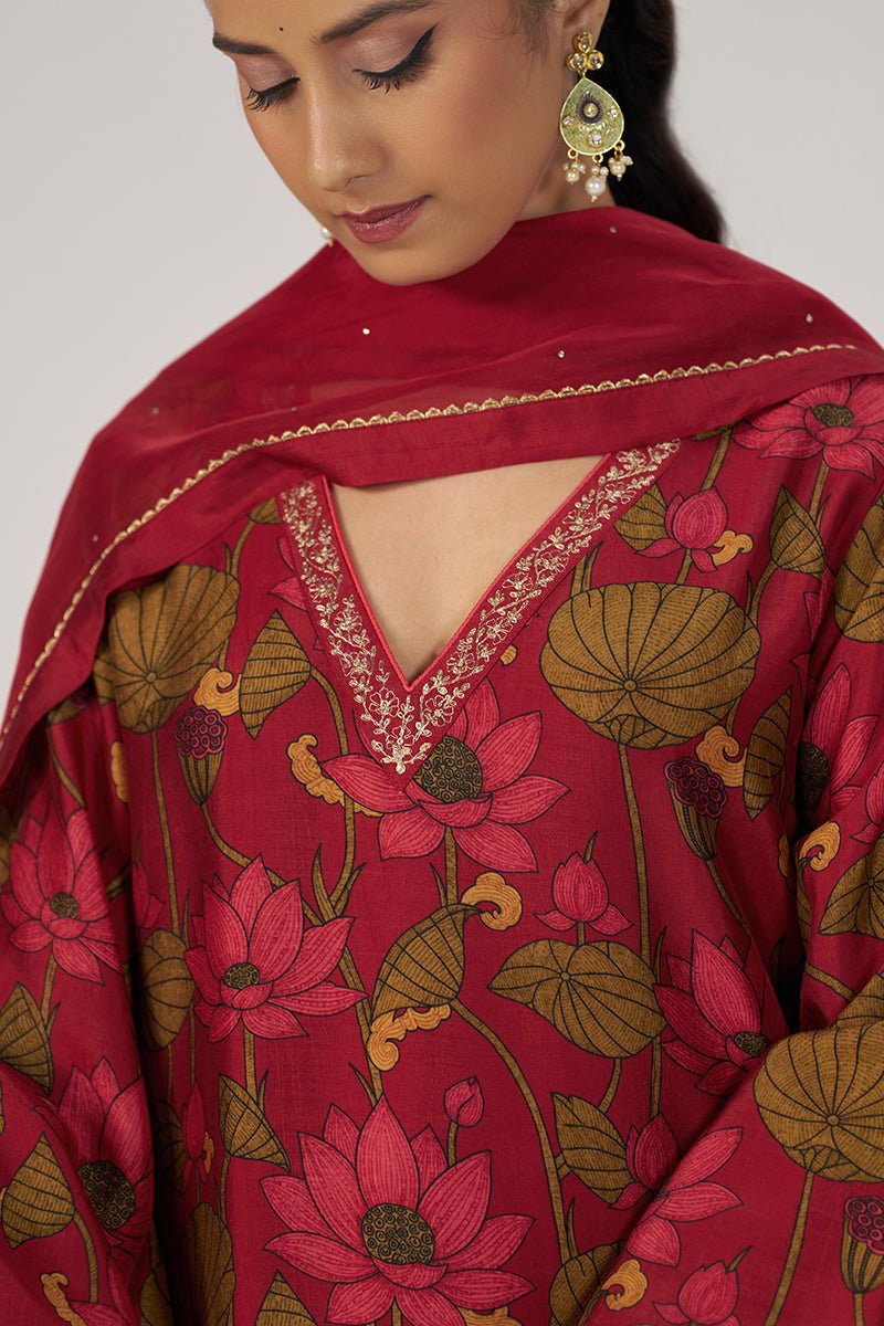 Scarlet Sage Festive Printed Kurta Set - Ganga Fashions