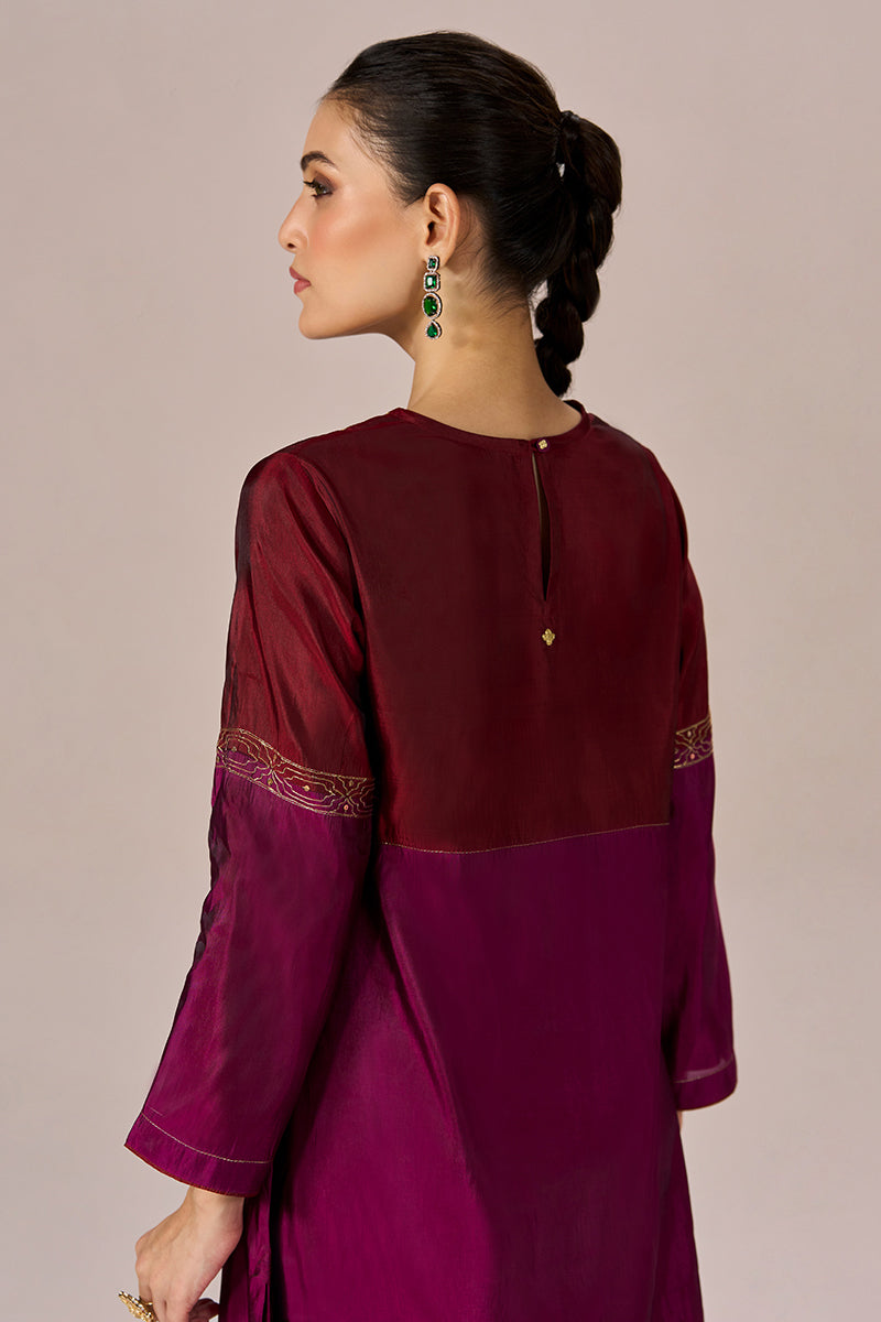 Deep Maroon With Deep Plum Festive Kurta Set
