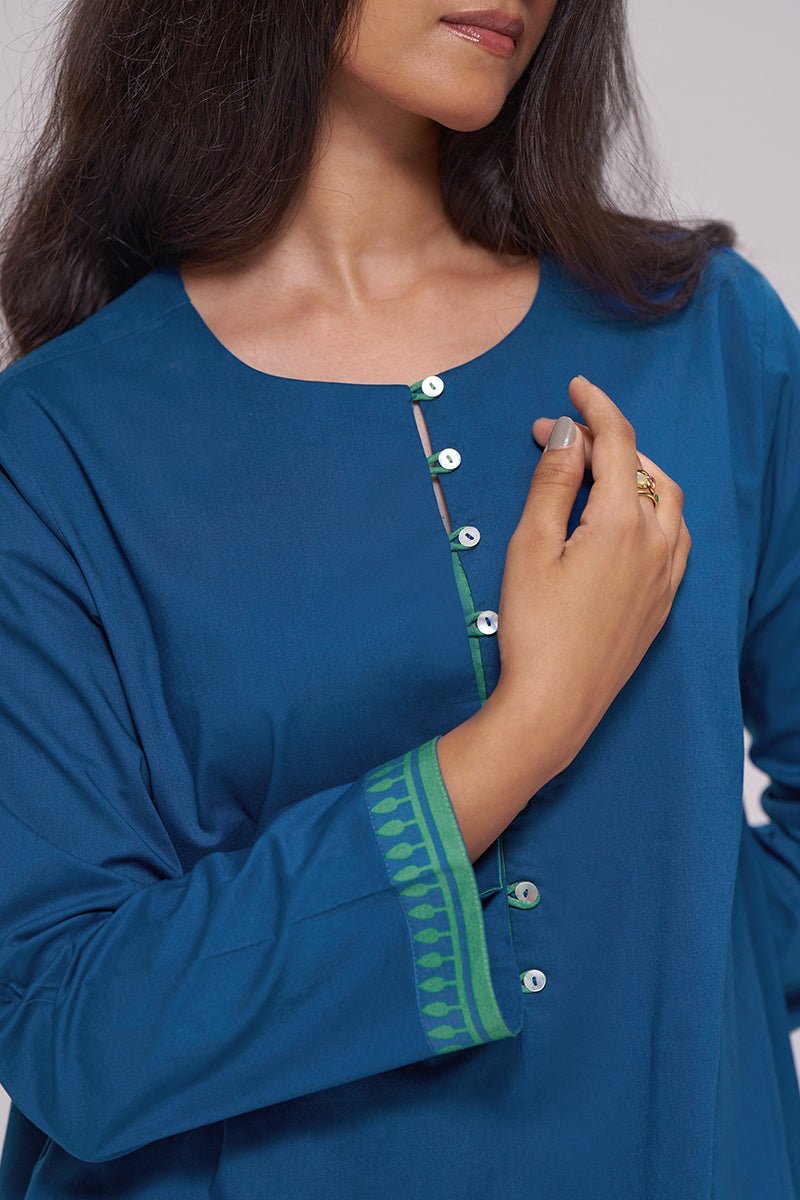 Deep Blue Cotton Co-ord Set