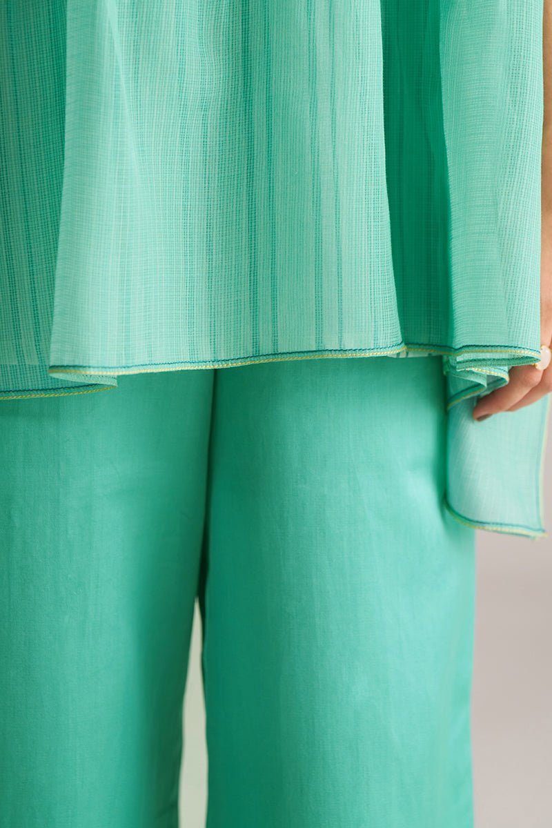Bright Aqua Kota Silk Co-ord Set