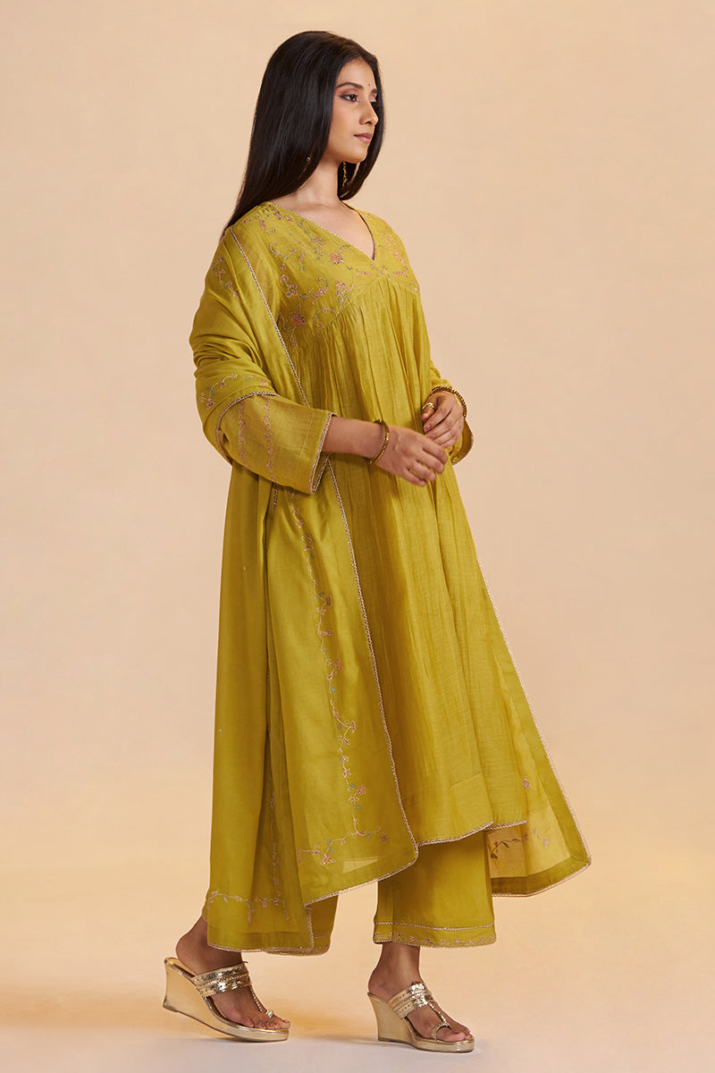 Lemon Curry Festive Kurta Set