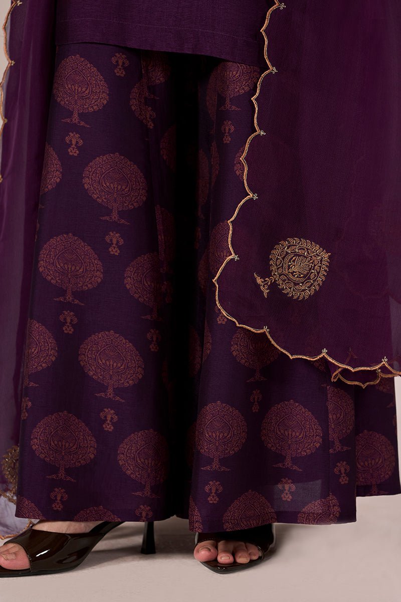 Crown Jewel Purple Festive Kurta Set - Ganga Fashions