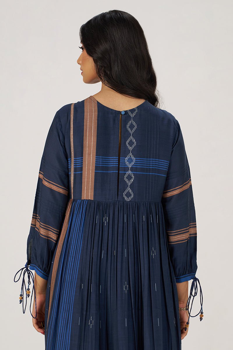 Indigo Panelled Festive Co-ord Set - Ganga Fashions
