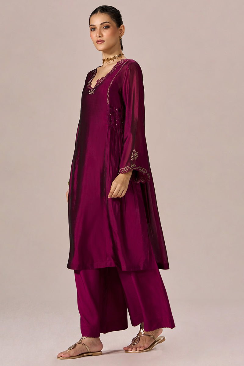 Magenta Haze Festive Co-ord Set - Ganga Fashions
