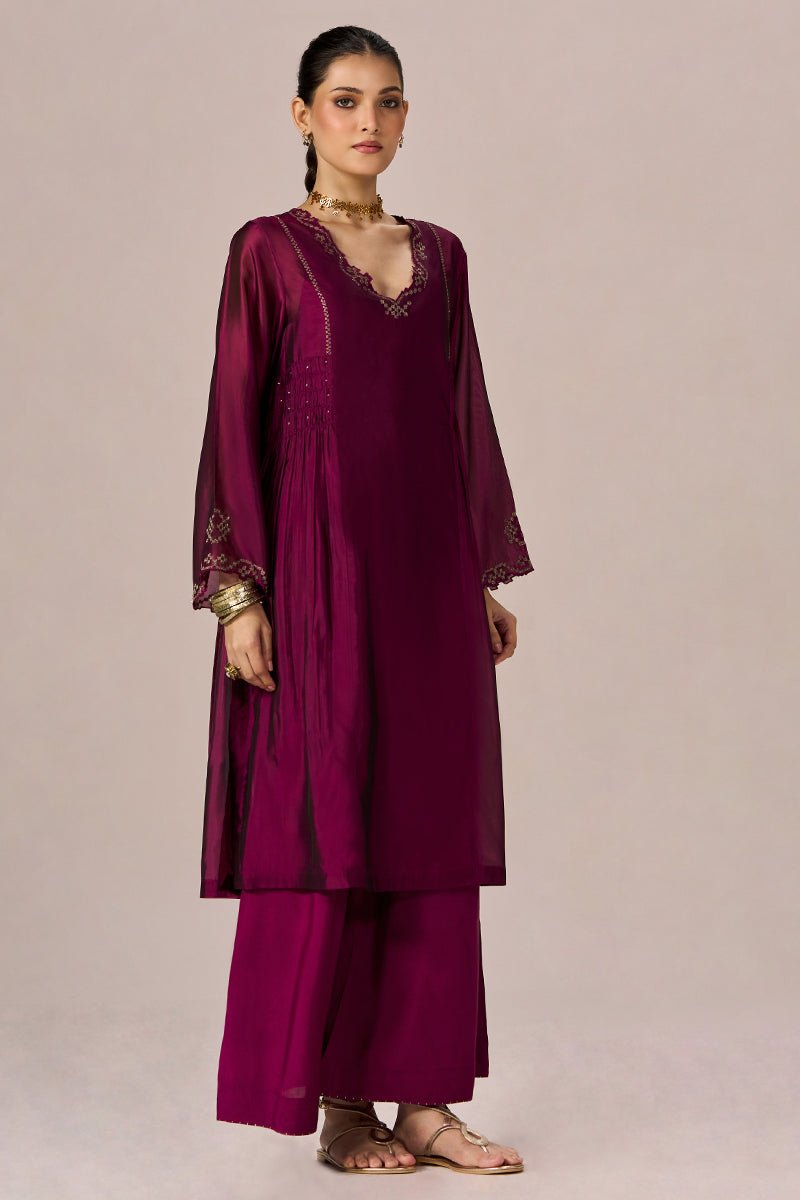 Magenta Haze Festive Co-ord Set - Ganga Fashions