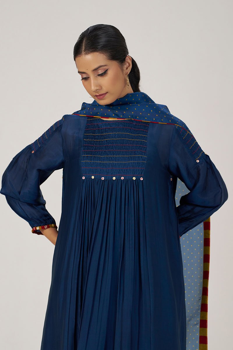 Blue Opal Silk Festive Kurta Set - Ganga Fashions