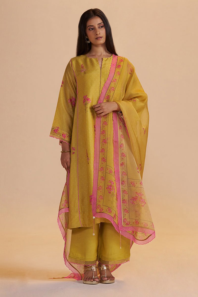 Haldi Yellow Silk Festive Kurta Set - Ganga Fashions