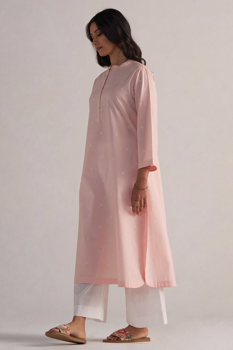 left side view Soft Lotus Pink Cotton Co-ord Set