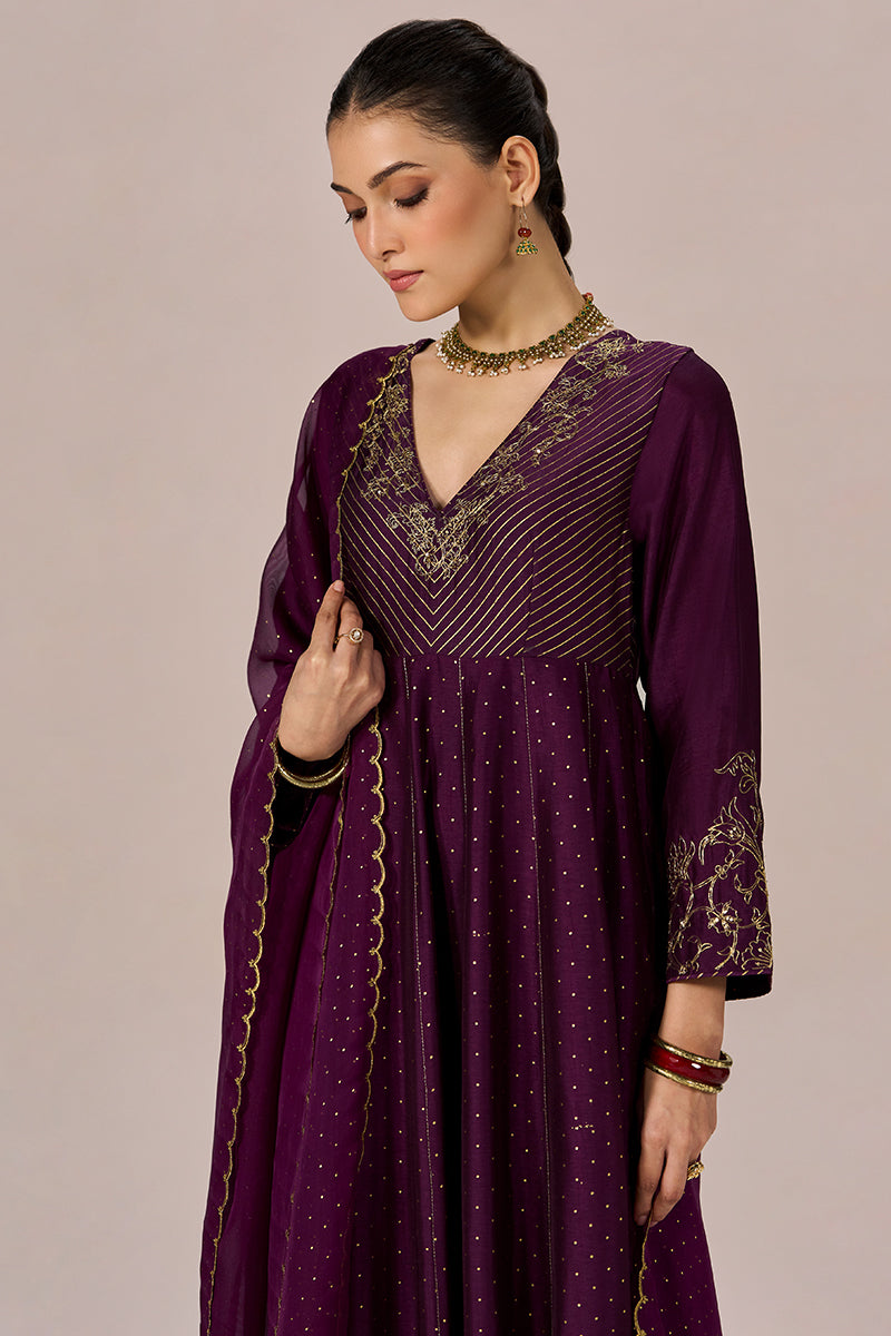 Jewel Purple Festive Anarkali Set