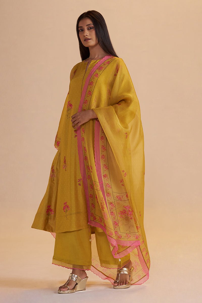 Haldi Yellow Silk Festive Kurta Set - Ganga Fashions