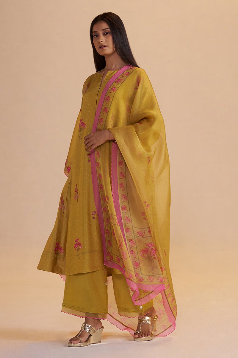 Haldi Yellow Silk Festive Kurta Set - Ganga Fashions