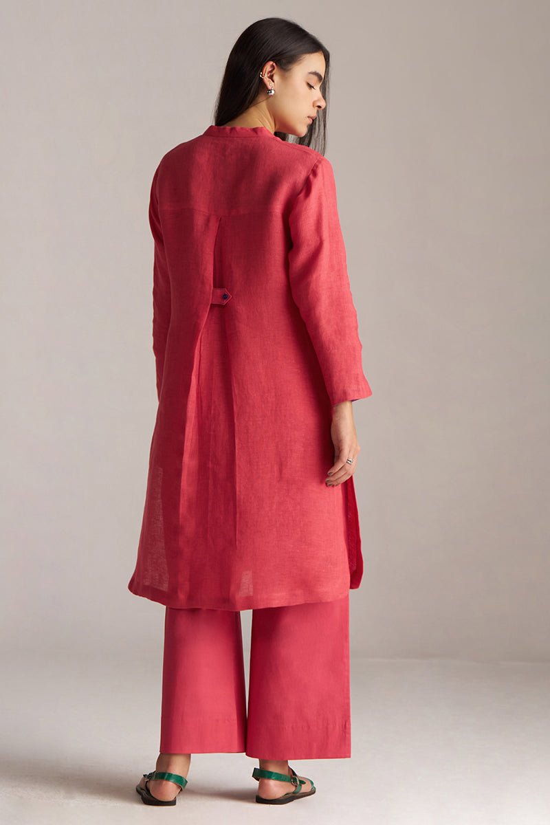 Claret Red Linen Co-ord Set
