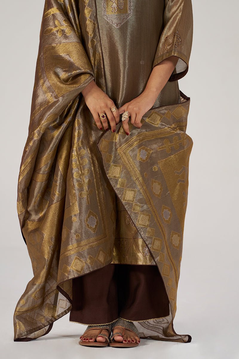 Glittered Chocolate Fudge Kurta Set - Ganga Fashions