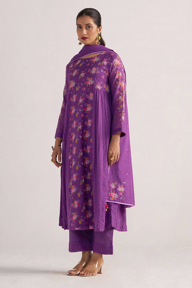 Purple Magic Mul-Mul Kurta Set