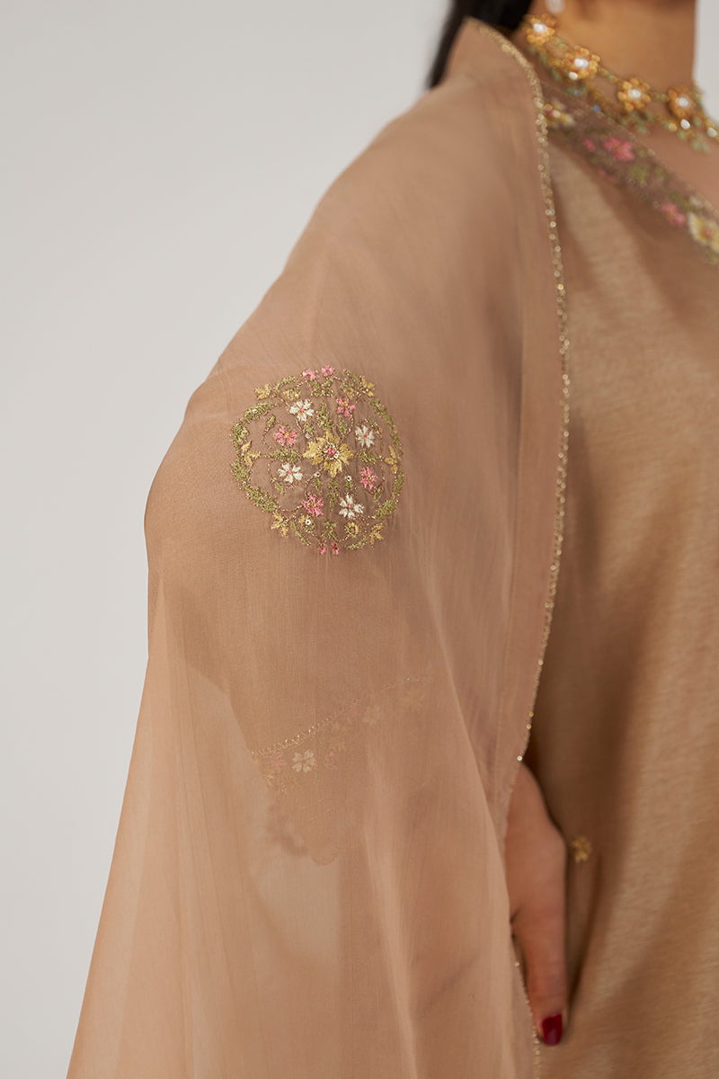 Toasted Almond Raw Silk Festive Kurta Set