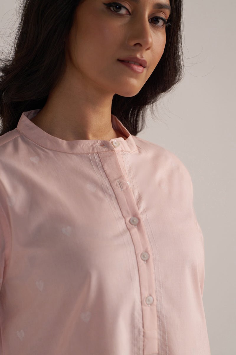 front face view Soft Lotus Pink Cotton Co-ord Set