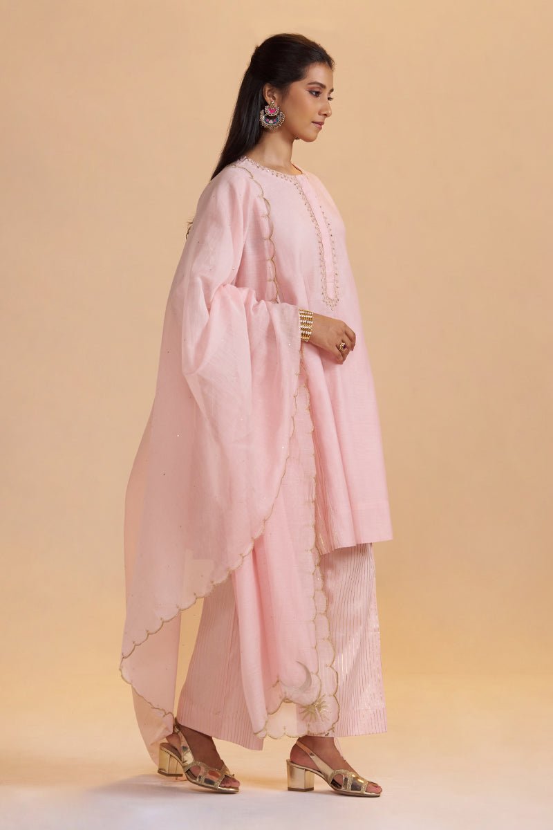 Rose Quartz Silk Festive Kurta Set - Ganga Fashions
