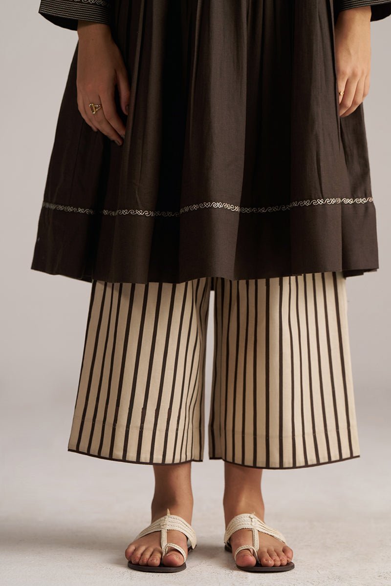 Dark Chocolate Brown & Beige Co-ord Set for Women
