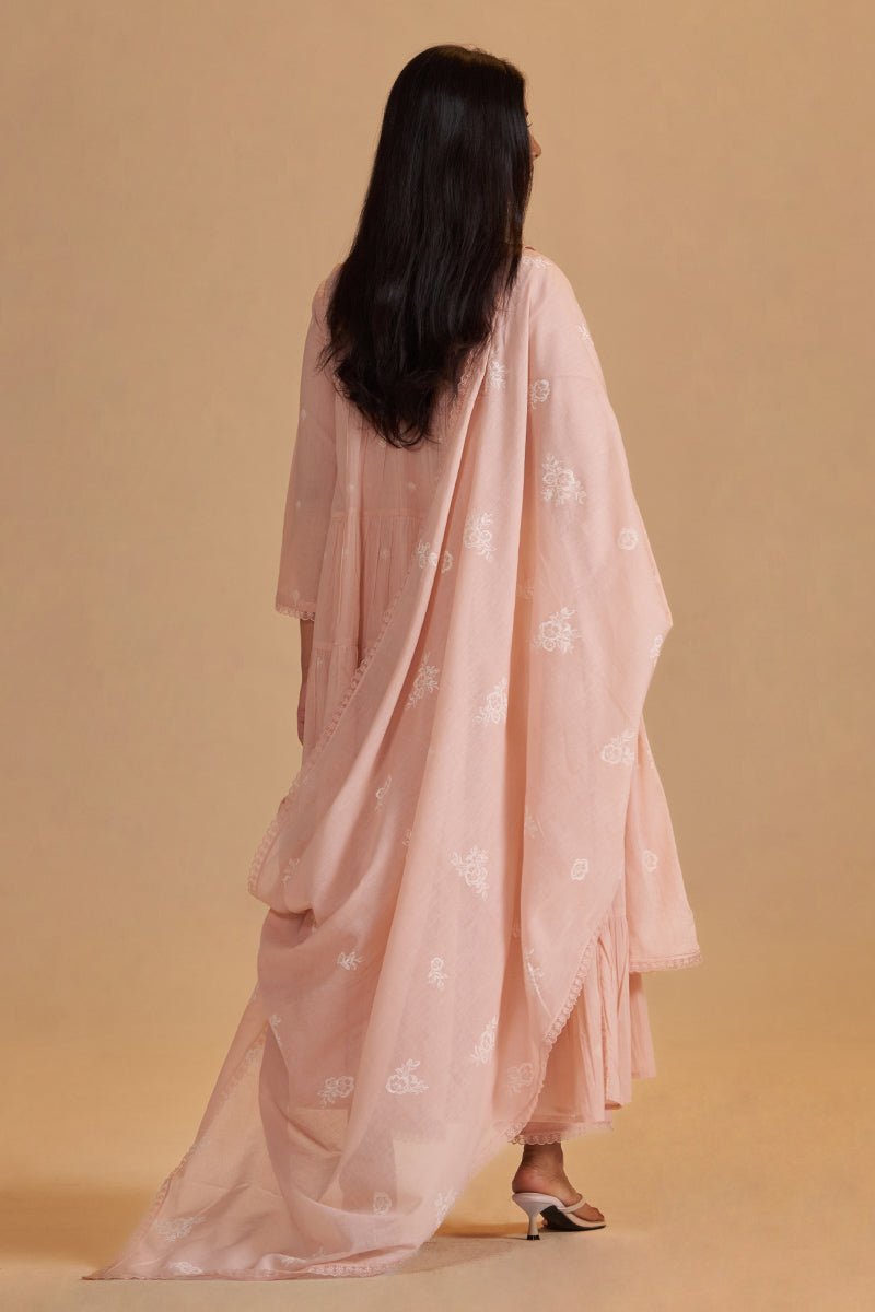 Evening Sand Mul-Mul Anarkali Kurta Set - Ganga Fashions