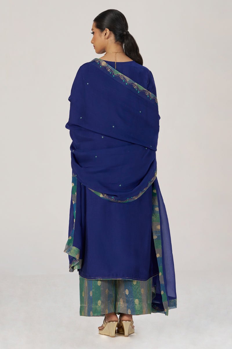 Space Blue Festive Kurta Set - Ganga Fashions