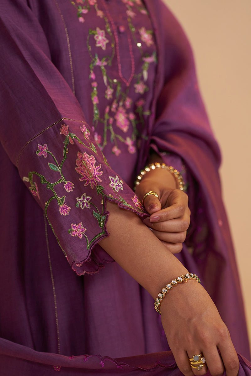 Eggplant Purple Festive Kurta Set - Ganga Fashions