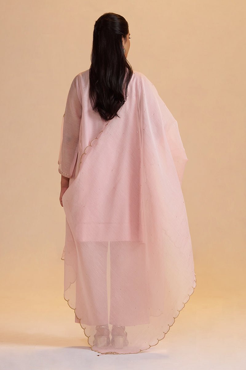 Rose Quartz Silk Festive Kurta Set - Ganga Fashions