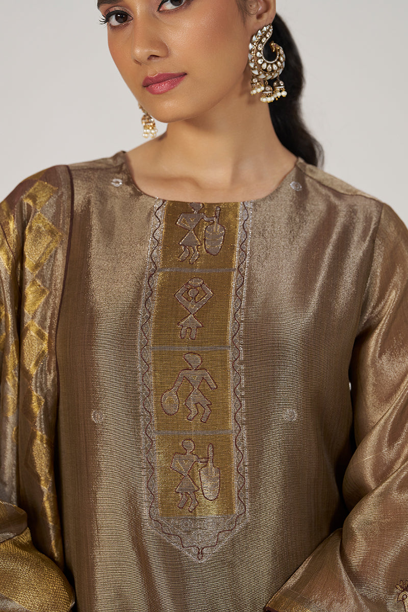 Glittered Chocolate Fudge Kurta Set