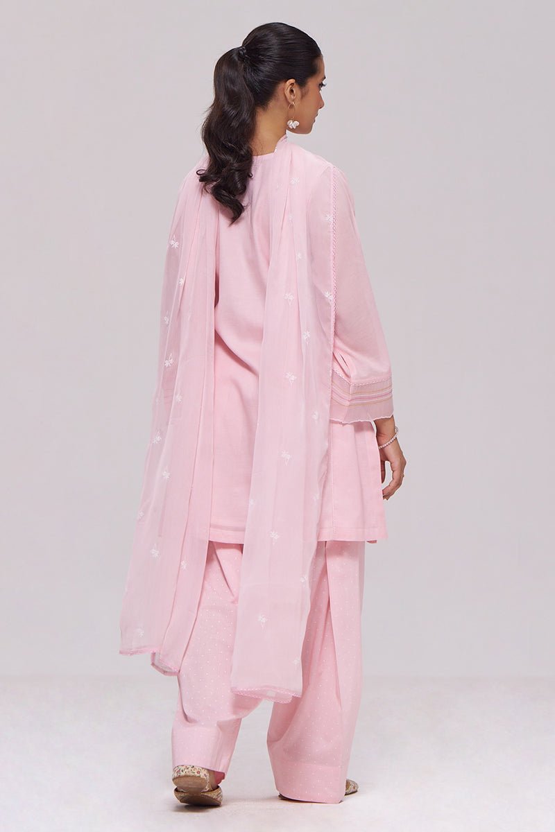 Dreamy Pink Mul-Chanderi Kurta Set - Ganga Fashions