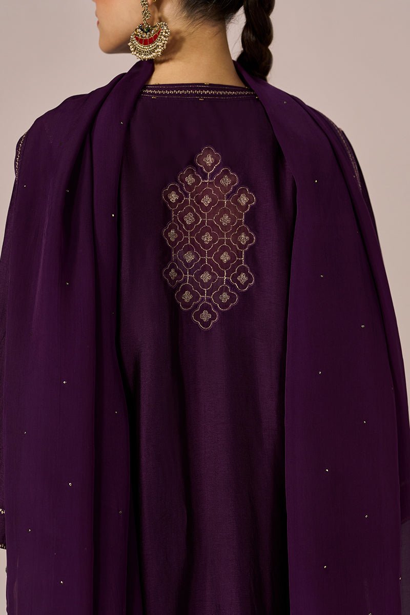 Purple Festive Angrakha Kurta Set - Ganga Fashions