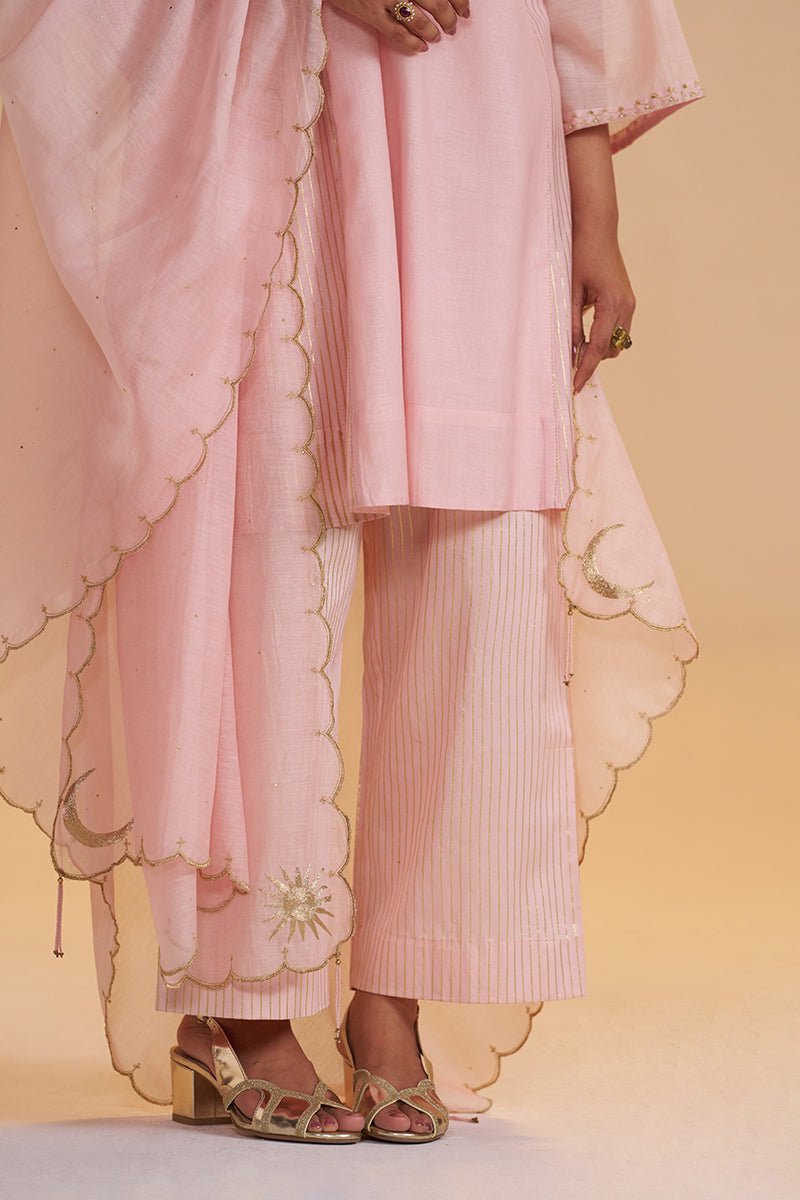 Rose Quartz Silk Festive Kurta Set - Ganga Fashions