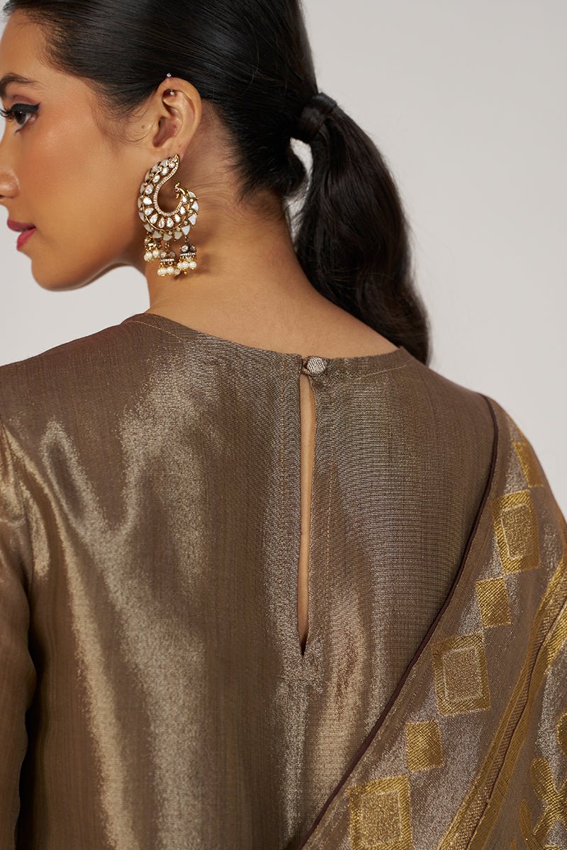 Glittered Chocolate Fudge Kurta Set - Ganga Fashions