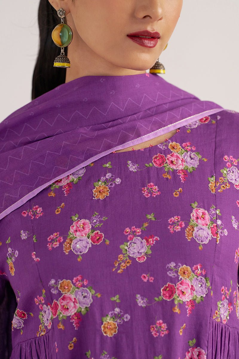 Purple Magic Mul-Mul Kurta Set