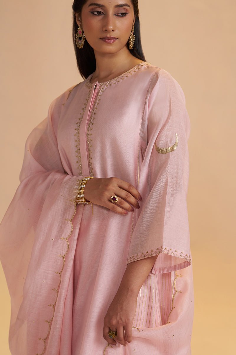 Rose Quartz Silk Festive Kurta Set - Ganga Fashions