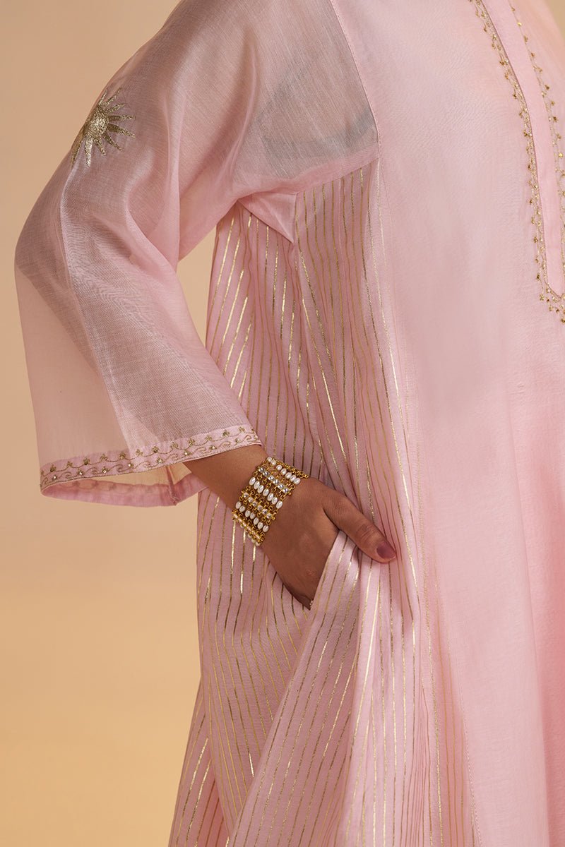 Rose Quartz Silk Festive Kurta Set - Ganga Fashions