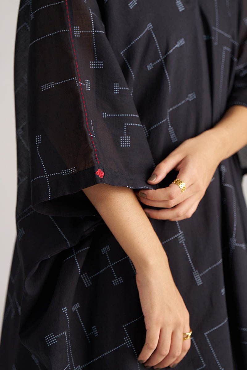 Black Mul-Mul Kaftaan Co-ord Set