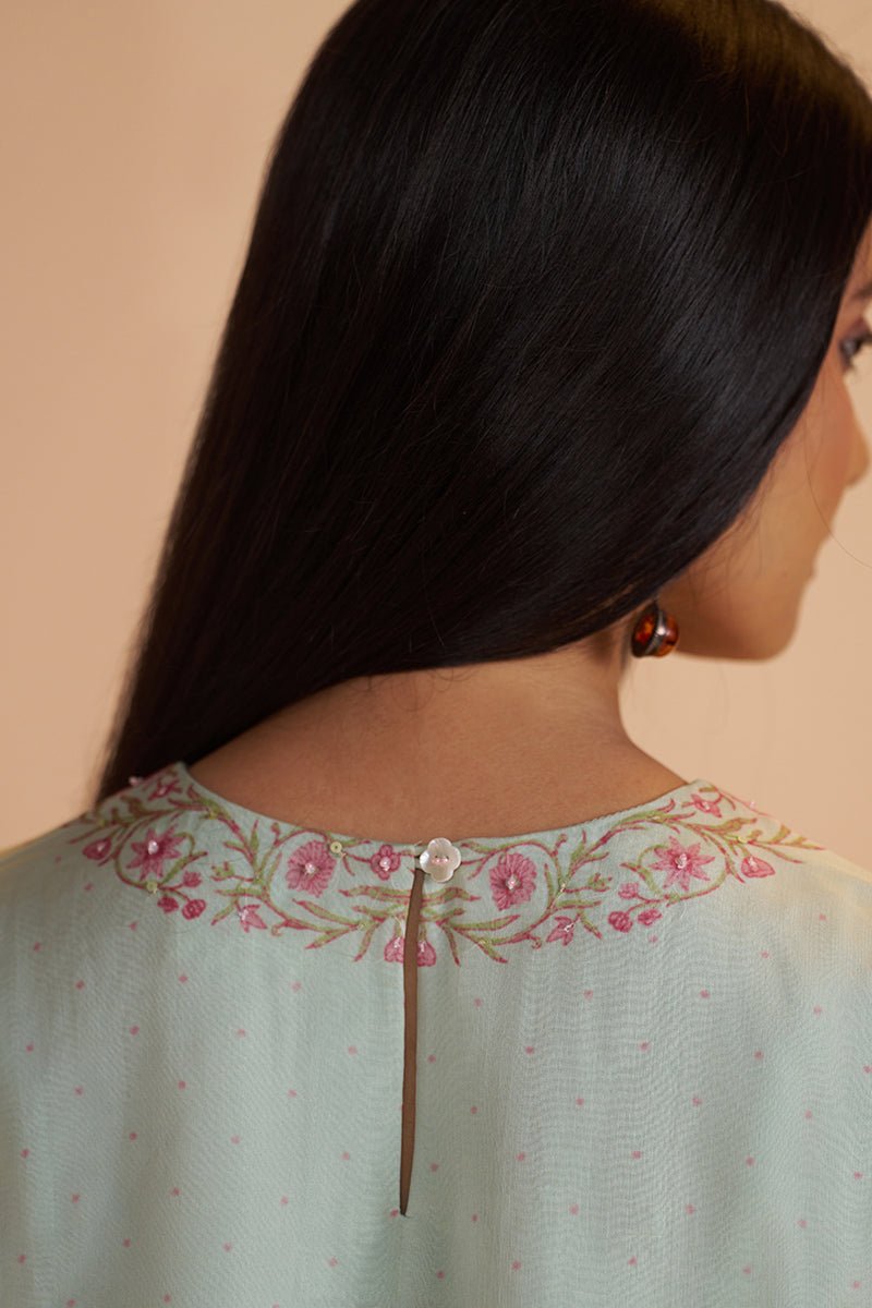 Milky Pistachio Green Silk Festive Kurta Set - Ganga Fashions