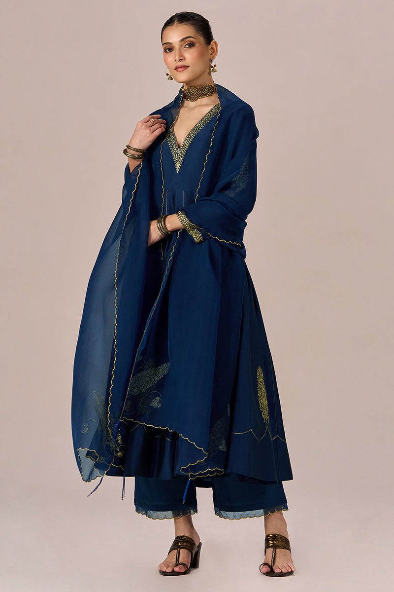 Rich Blue Festive Kurta Set - Ganga Fashions