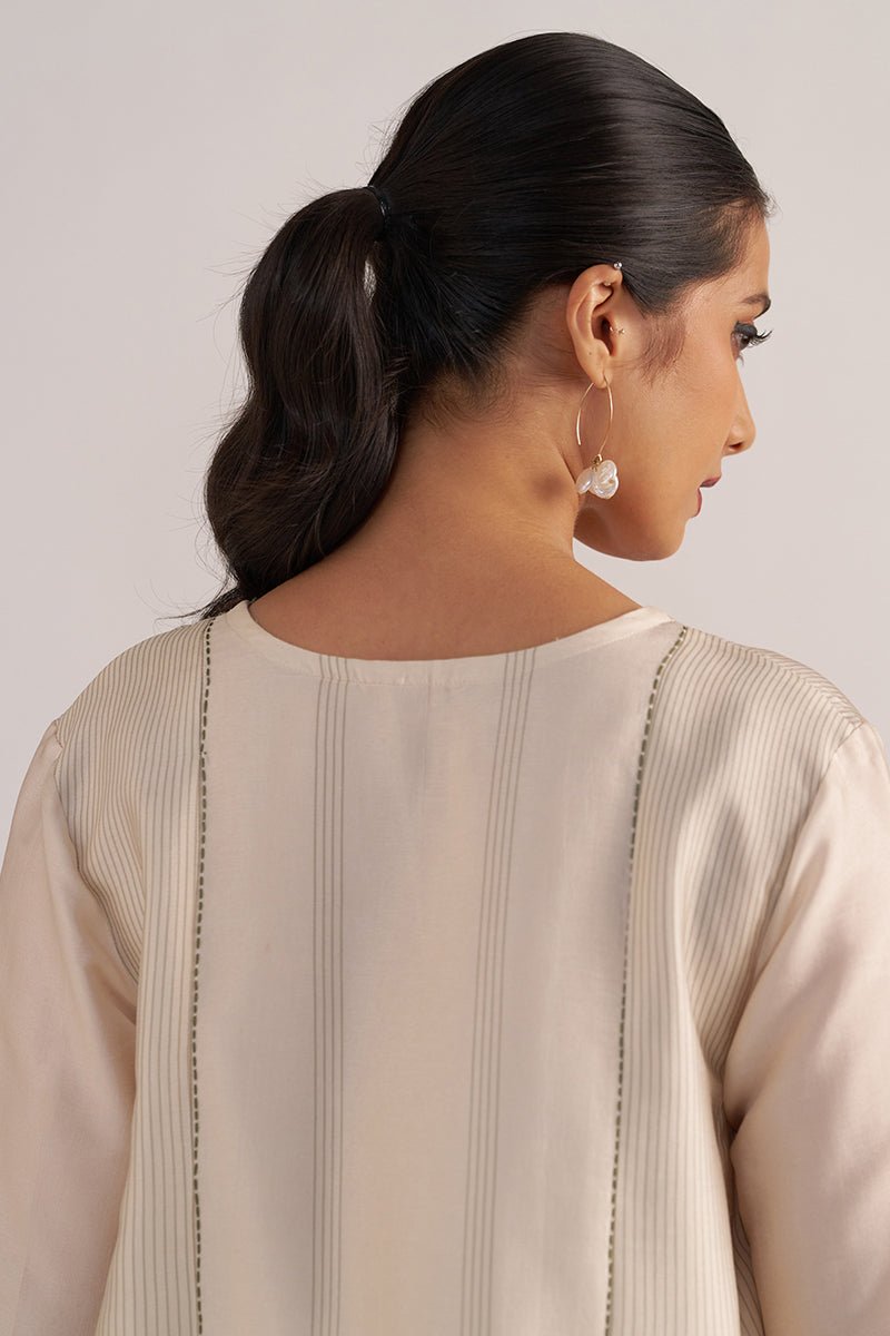 back side model view TOFU Cream Festive Co-Ord Set