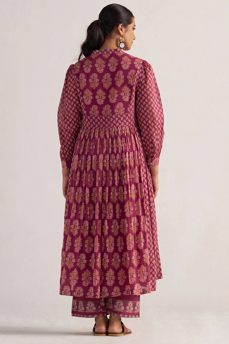Dark Purple Mul Cotton Co-ord Set