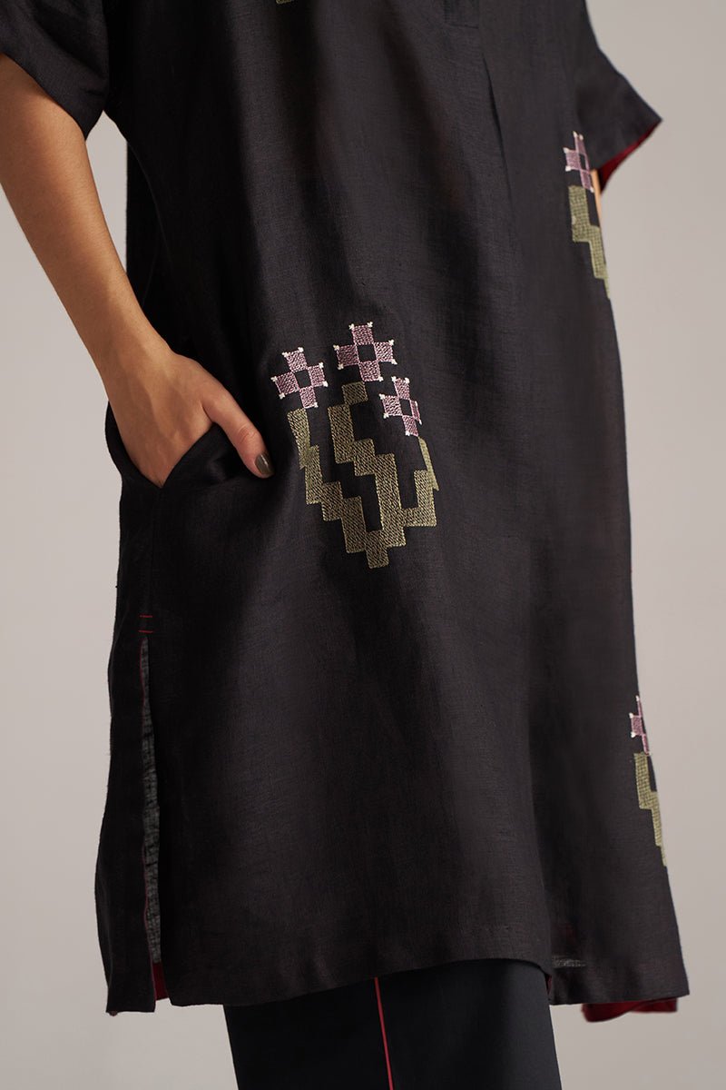 Black Linen Co-ord Set