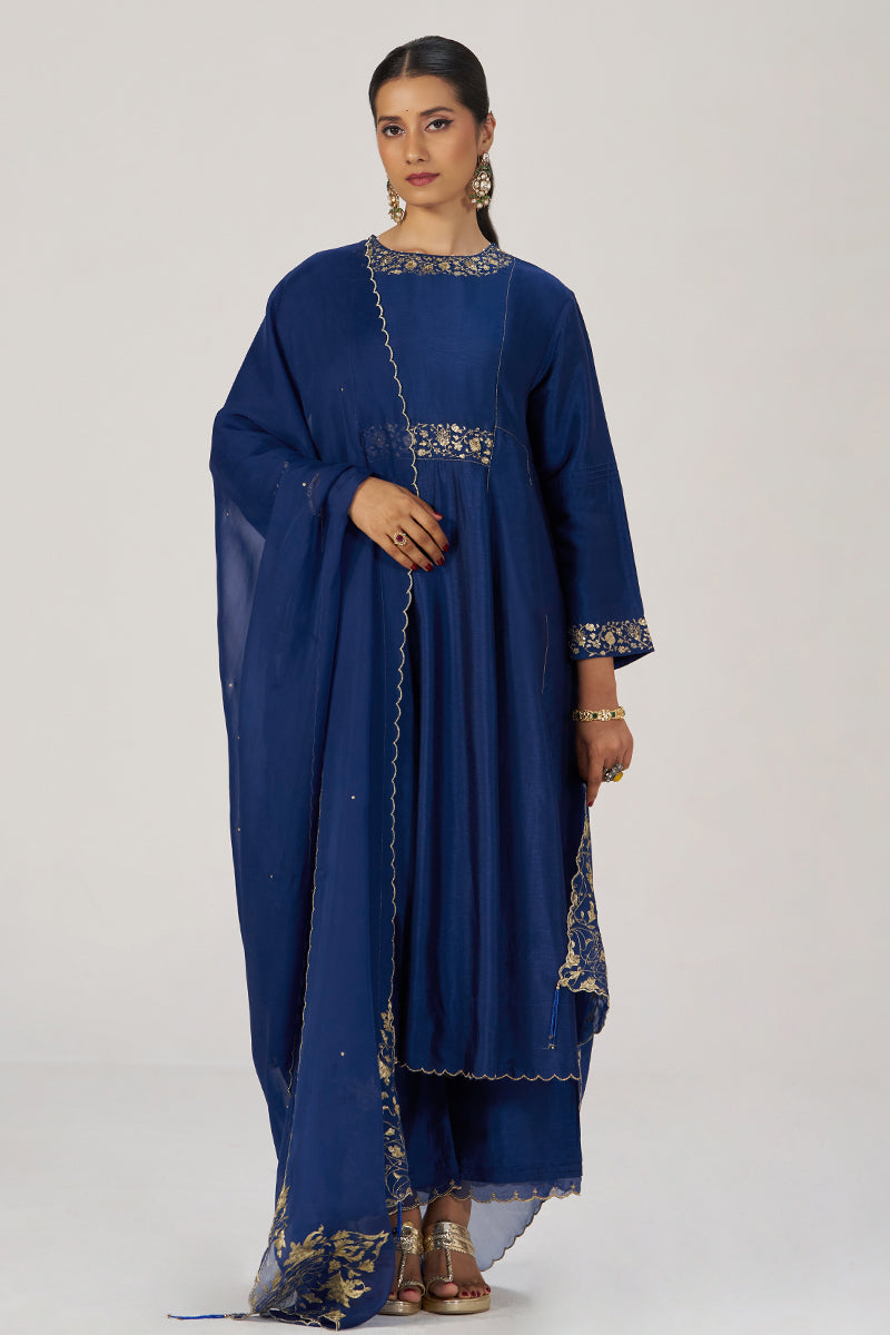 Deep Sapphire Blue Festive Kurta Set
