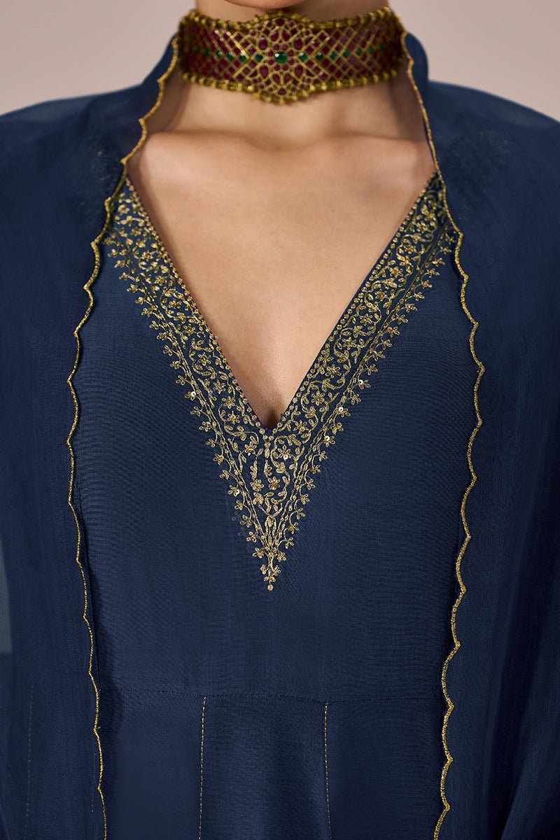Rich Blue Festive Kurta Set - Ganga Fashions
