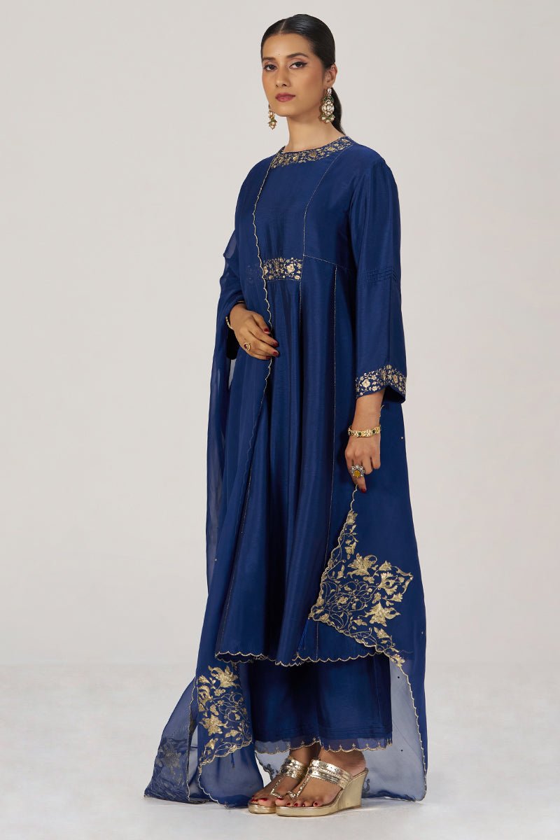 Deep Sapphire Blue Festive Kurta Set - Ganga Fashions
